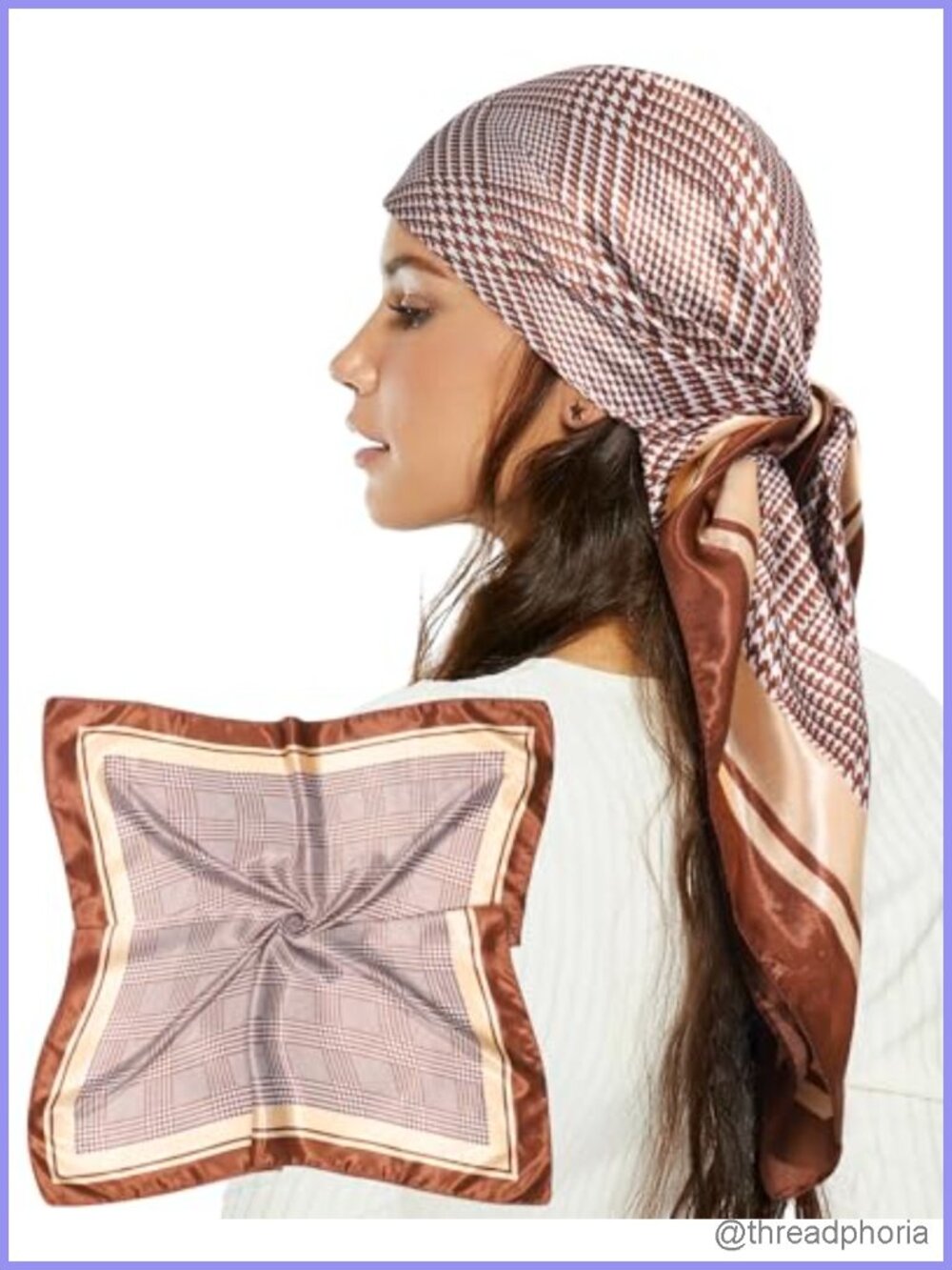 35 Inch Square Satin Scarf for Women Silk-Like Headscarf Bandana